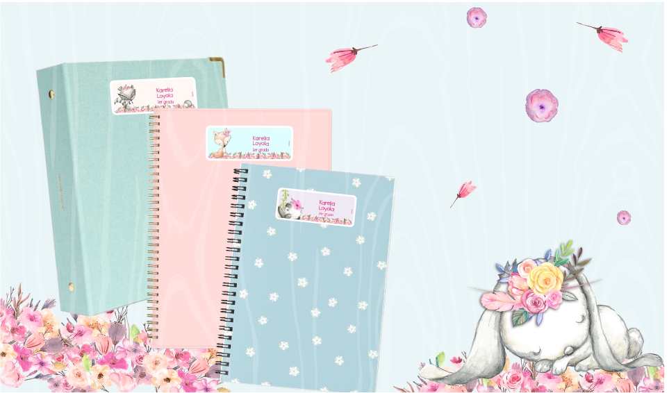 Stickers para cuadernos personalizados colección Woodland