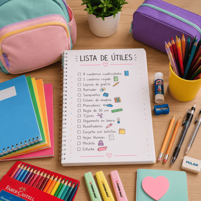 Lista de útiles para preparar el inicio de clases