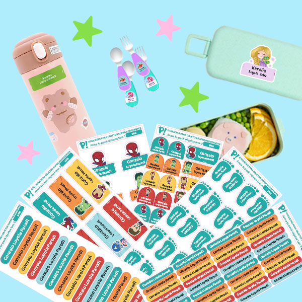Arma tu pack de etiquetas escolares personalizadas