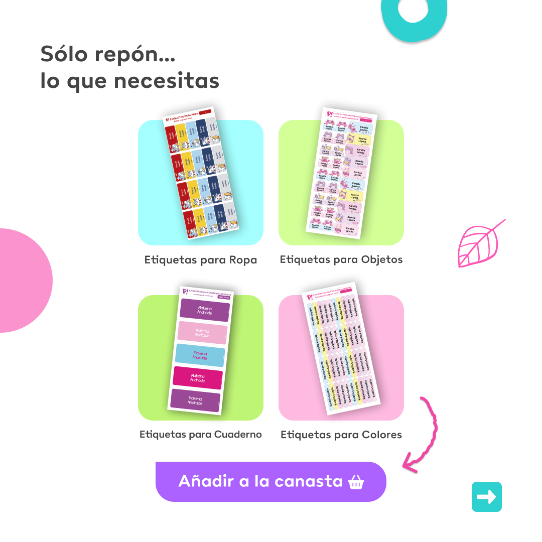 Arma tu pack etiquetas escolares