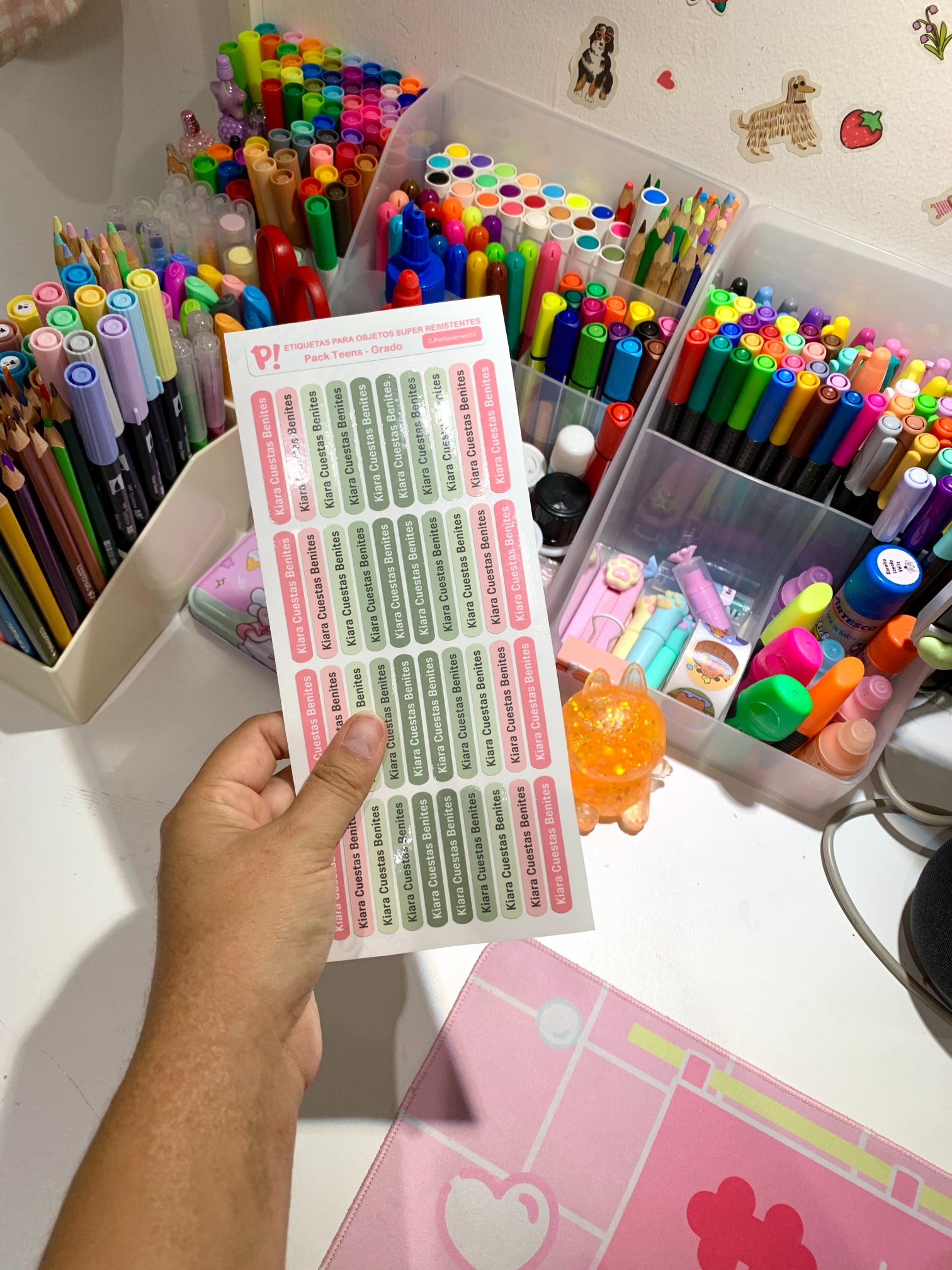 Etiquetas para colores, plumones y útiles escolares