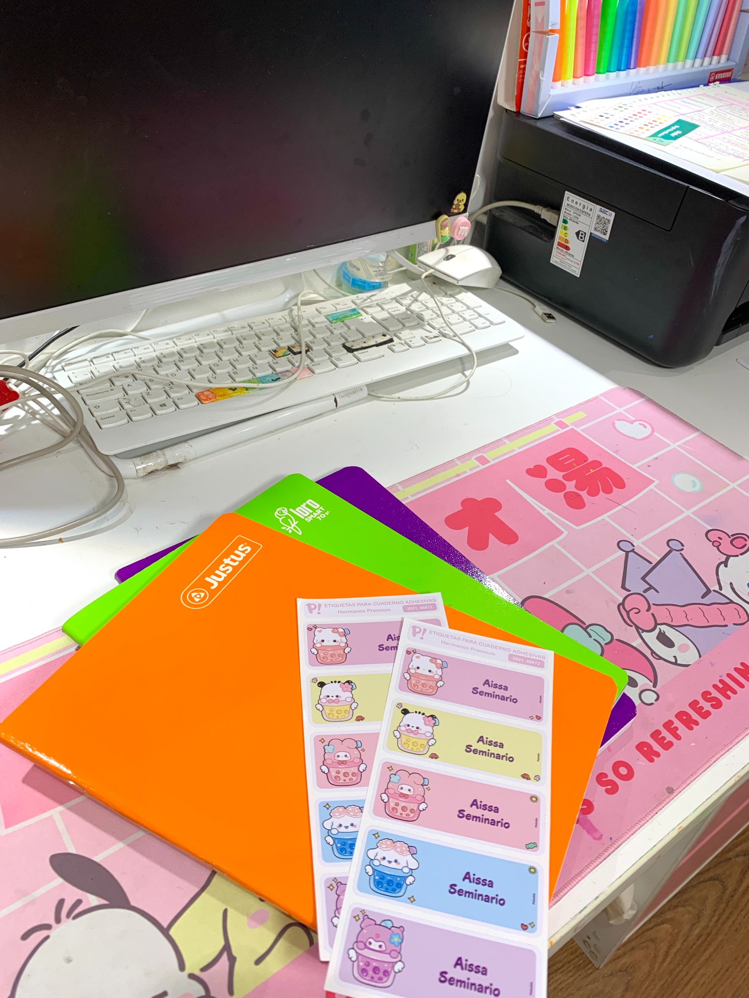 Etiquetas escolares para cuadernos y libros