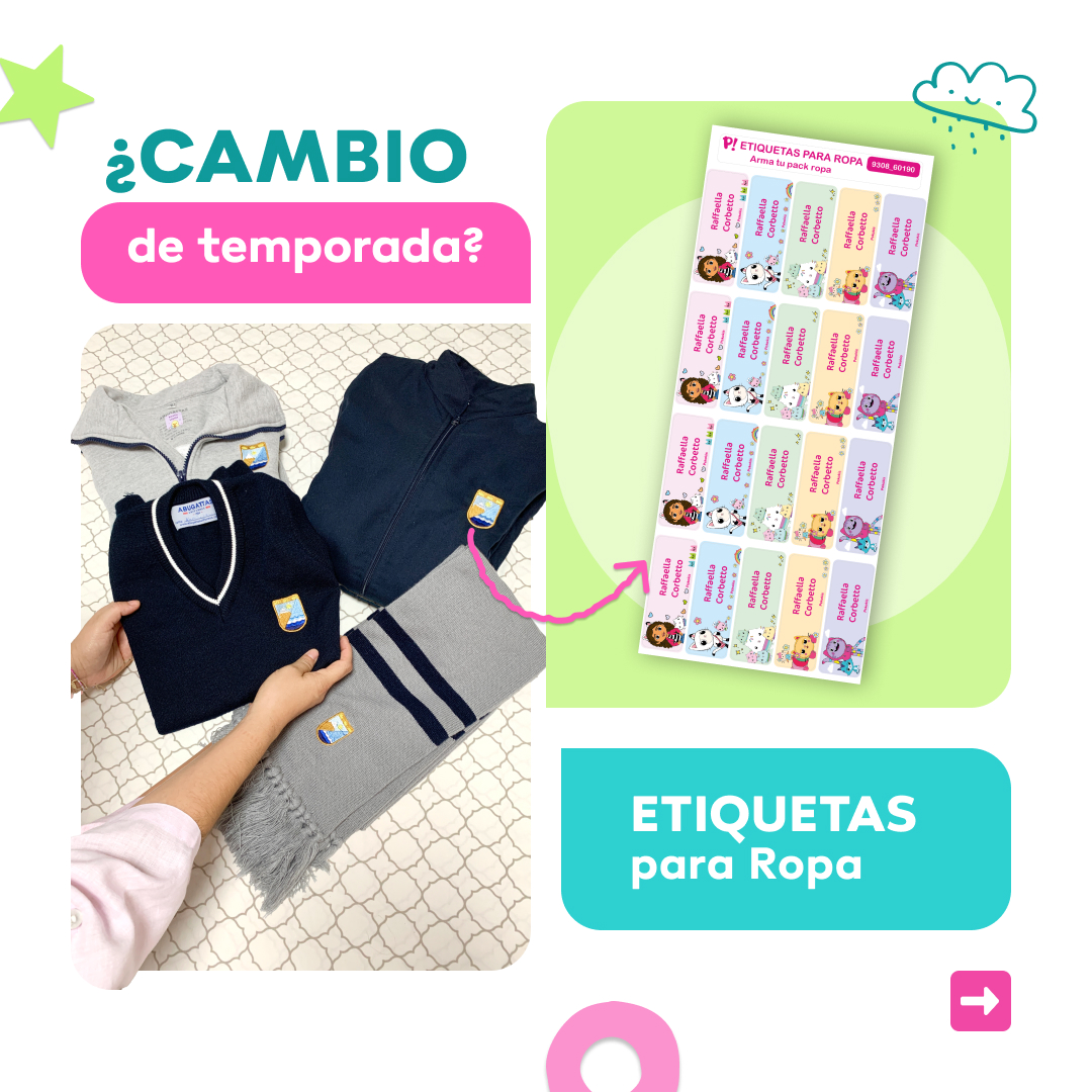 Uniforme escolar de invierno correctamente identificado