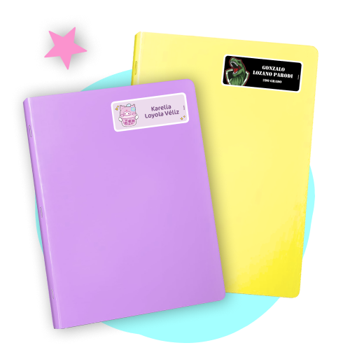 Etiquetas para cuadernos