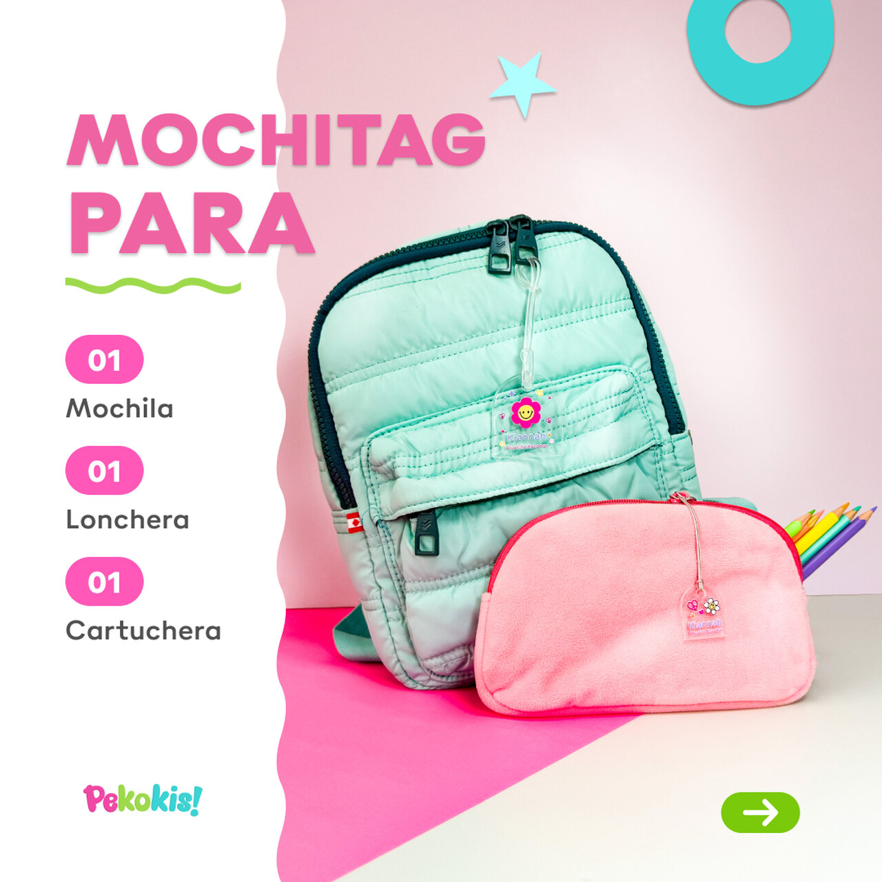 Mochitag y MiniTag personalizados de Pekokis