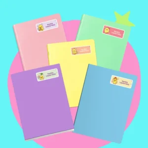 Etiquetas para cuadernos - etiquetas escolares personalizadas Pekokis